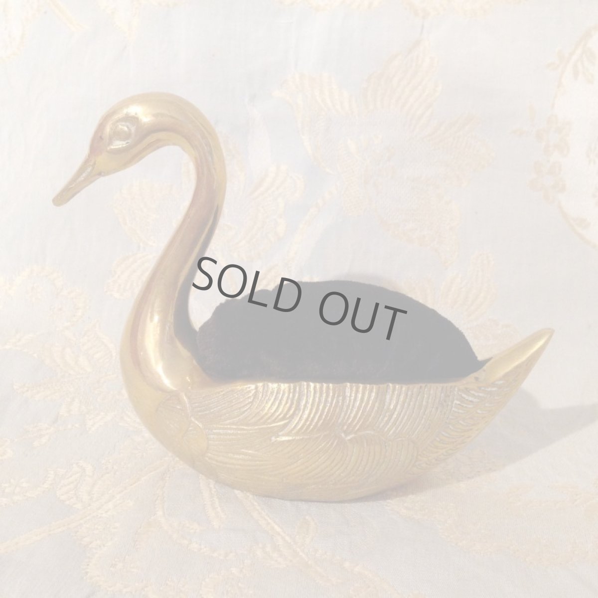 画像2: 手芸用品 ピンクッション スワン 真鍮 (2)