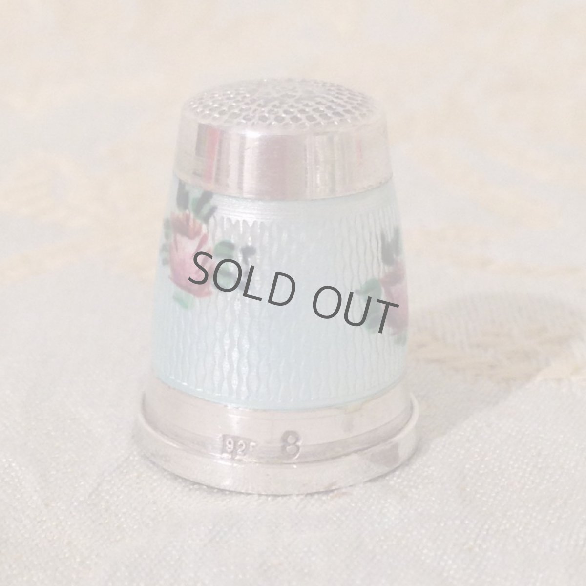 画像4: 手芸用品 シンブル エナメル 薔薇 シルバー (4)