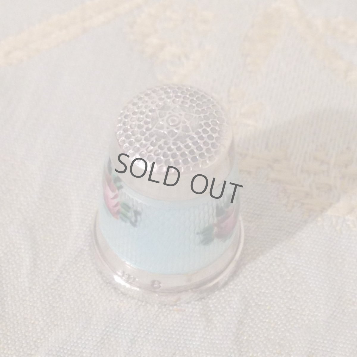 画像5: 手芸用品 シンブル エナメル 薔薇 シルバー (5)