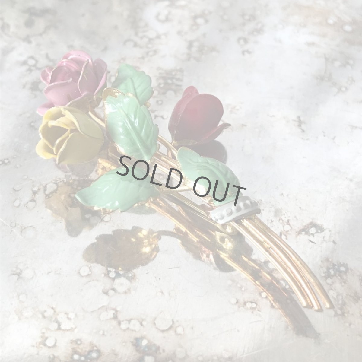 画像4: ブローチ エナメル 花束 薔薇 赤/黄/ピンク (4)