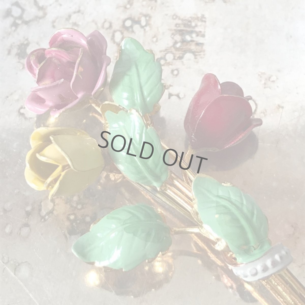 画像5: ブローチ エナメル 花束 薔薇 赤/黄/ピンク (5)