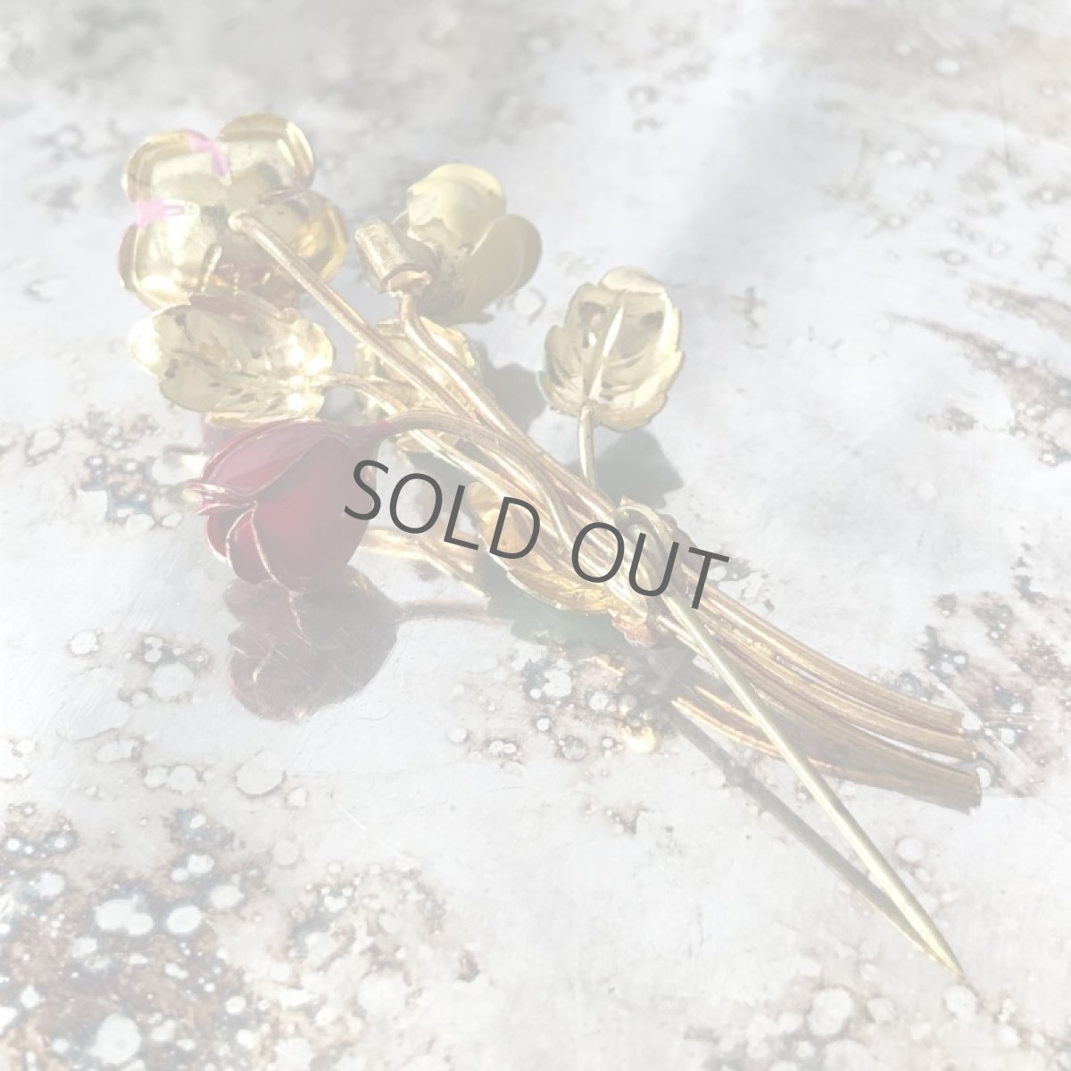 画像3: ブローチ エナメル 花束 薔薇 赤/黄/ピンク (3)