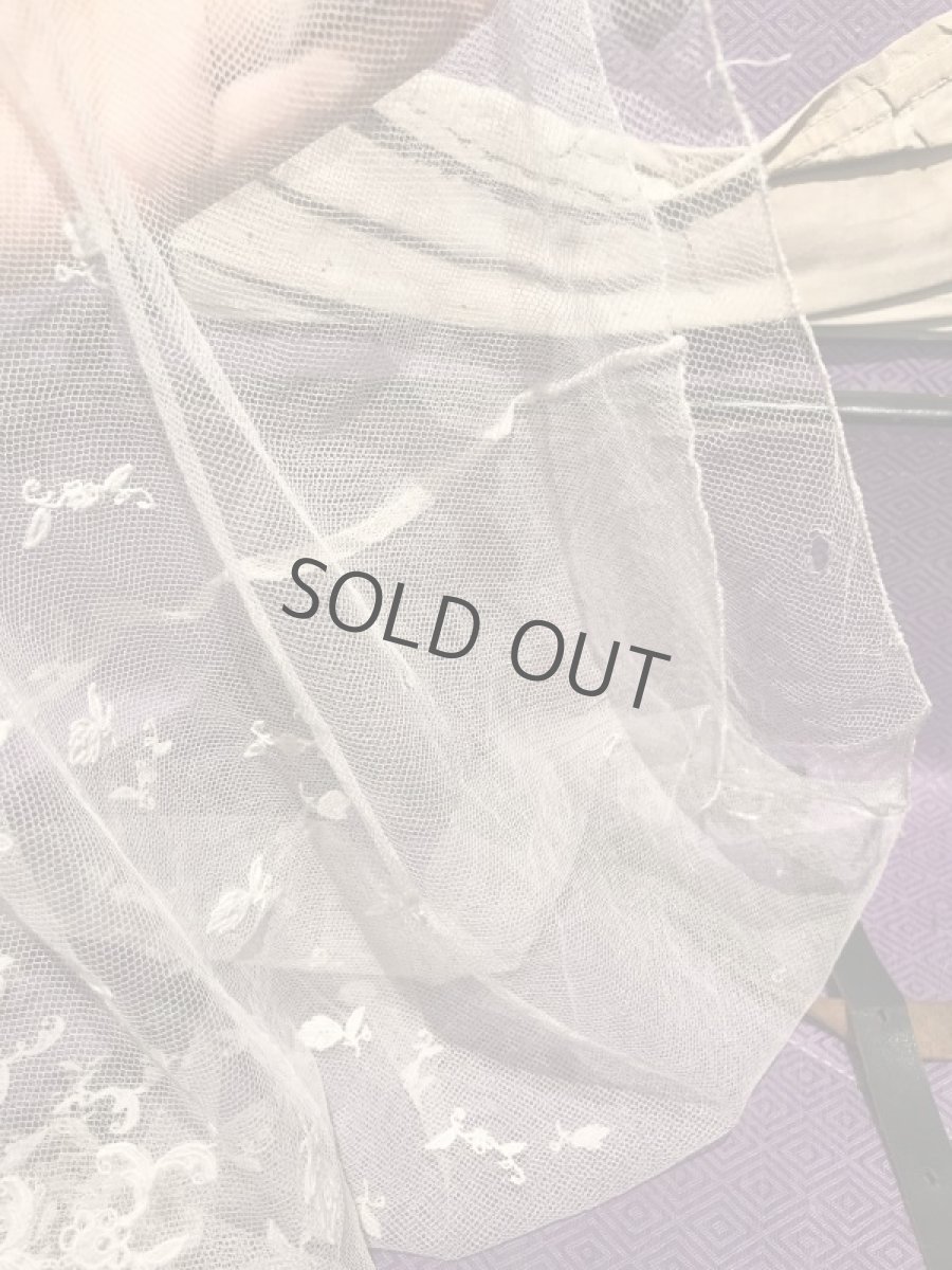 画像7: チュールレース エクリュ色 筒状パーツ (7)