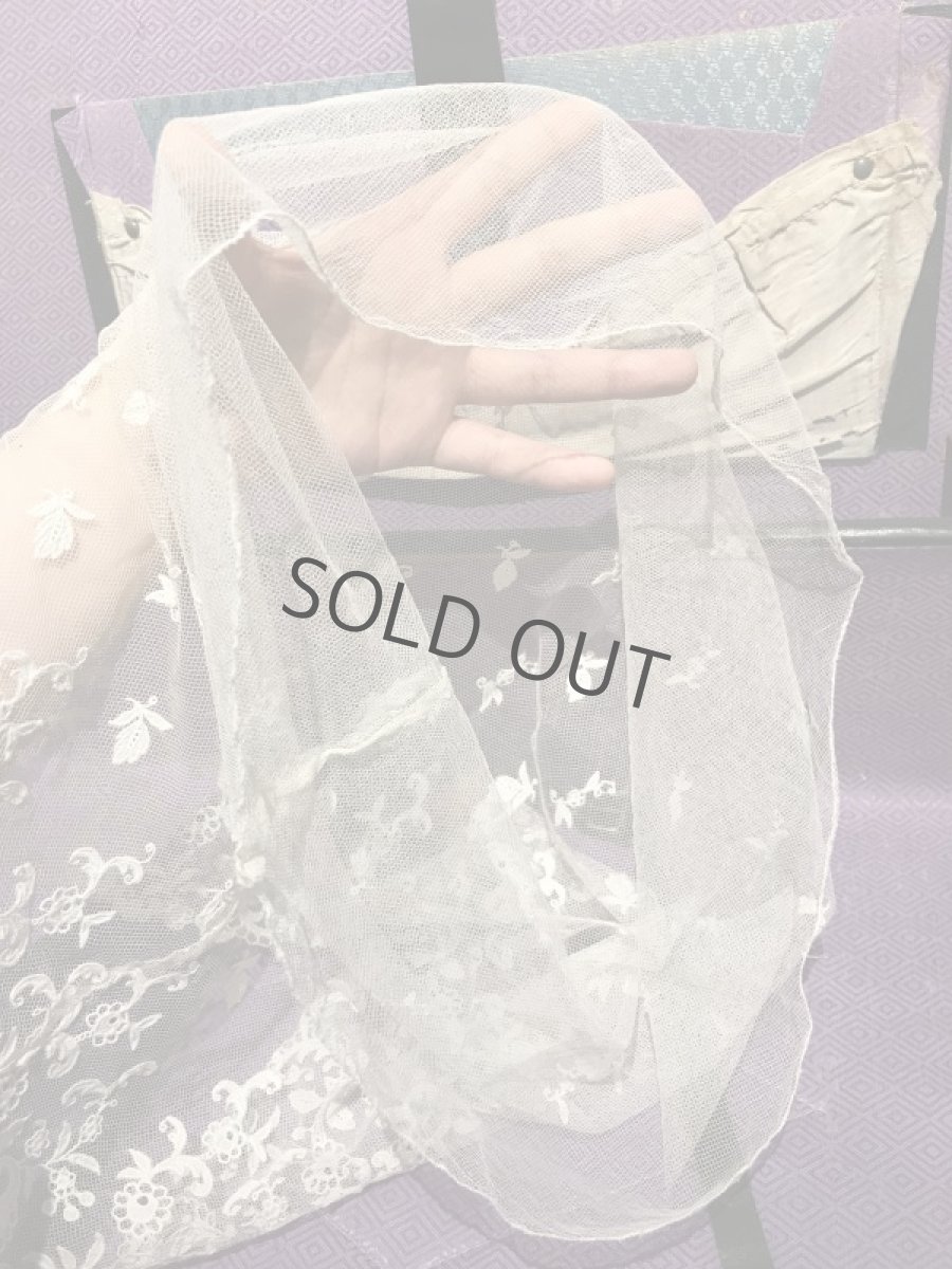 画像3: チュールレース エクリュ色 筒状パーツ (3)