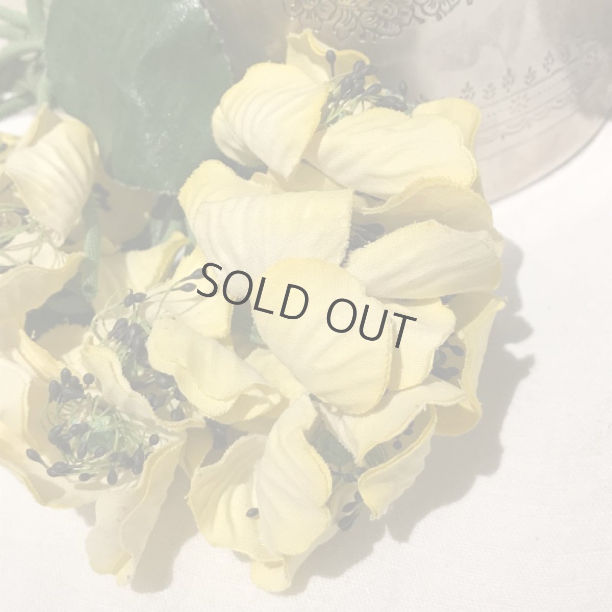 画像3: 布花 イエロー 花 B 葉付き (3)