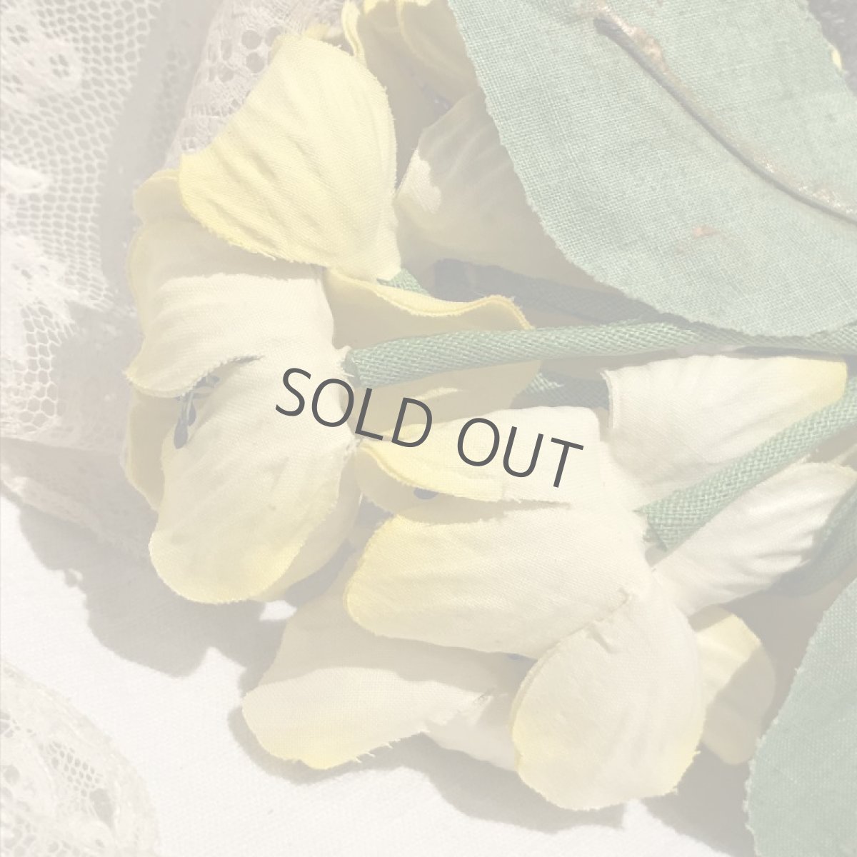 画像8: 布花 イエロー 花 B 葉付き (8)