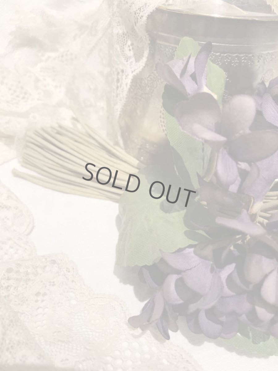 画像2: 布花 スミレの花束 葉付き (2)