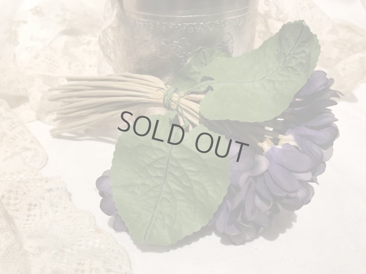 画像5: 布花 スミレの花束 葉付き (5)