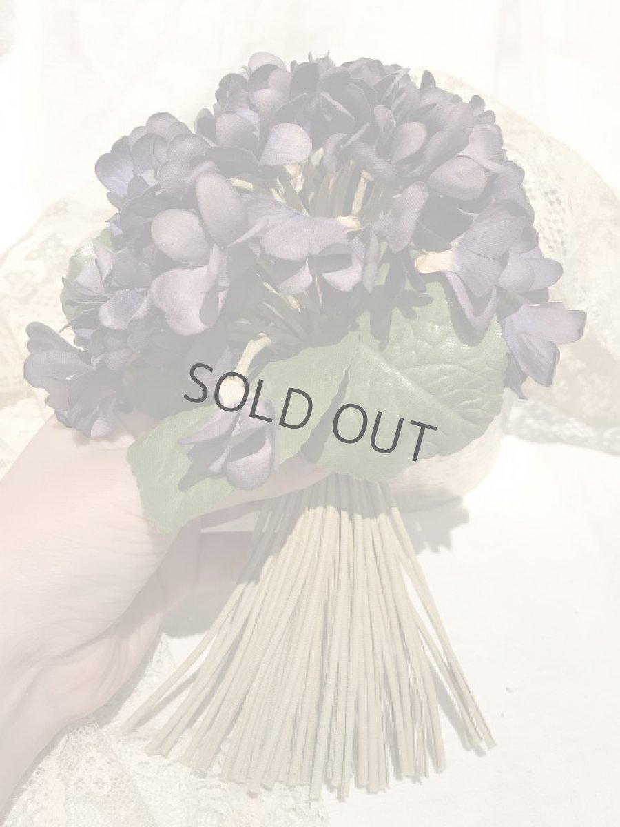 画像8: 布花 スミレの花束 葉付き (8)