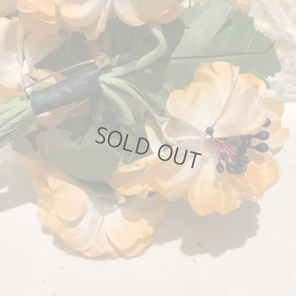 画像7: 布花 オレンジ色の花束 葉付き (7)