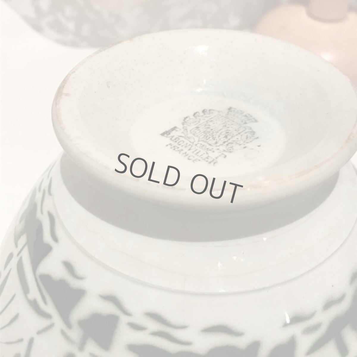 画像18: グリーンヨットのステンシル模様/Badonviller ※ヘアラインあり (18)