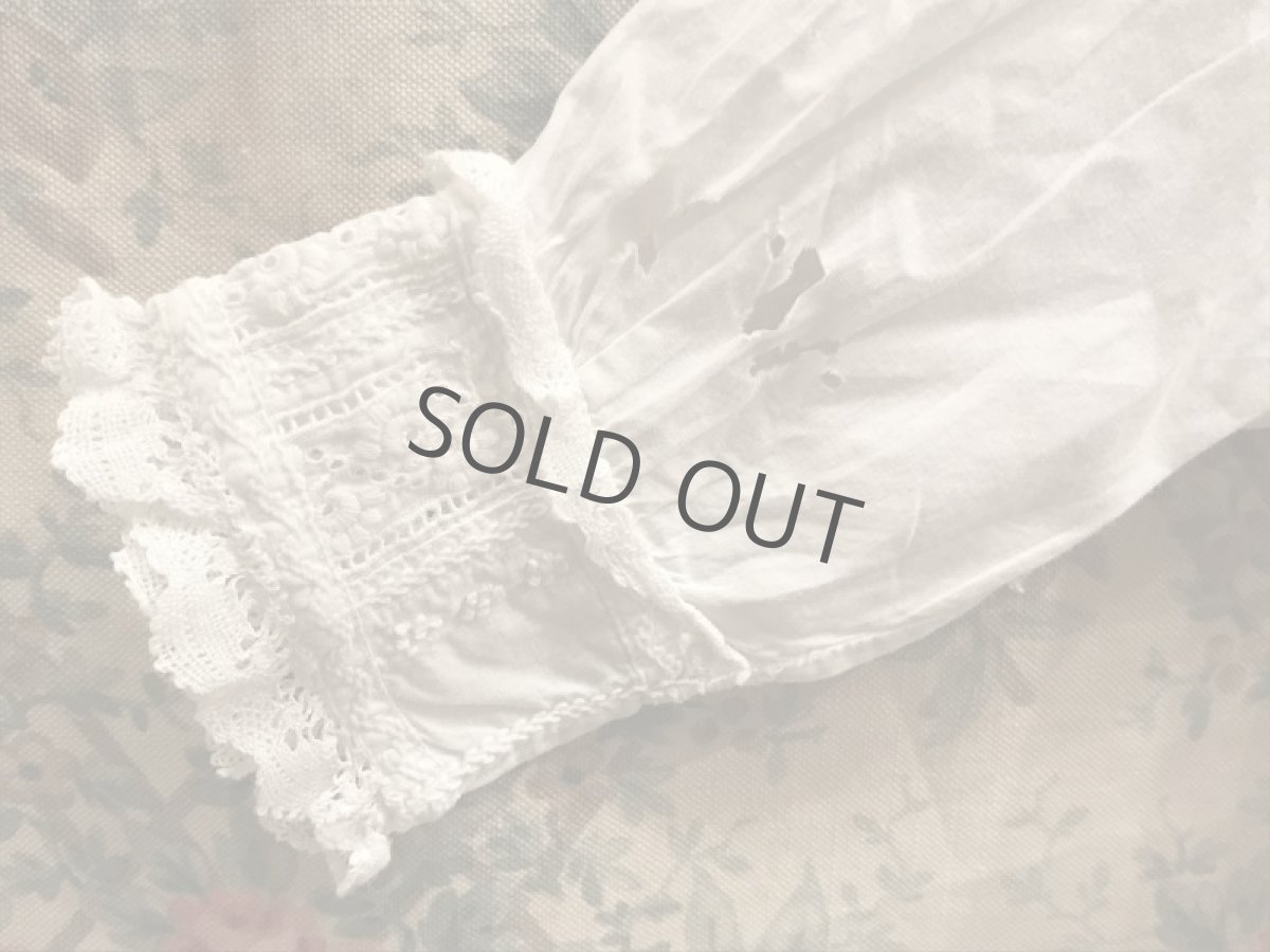 画像13: レースと手刺繍のベビードレス ロング (13)