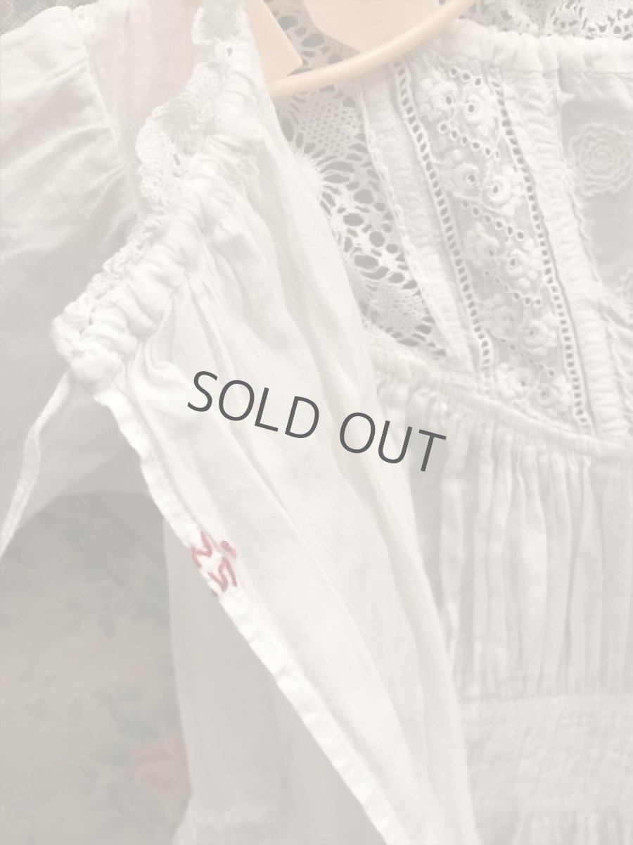 画像20: レースと手刺繍のベビードレス ロング (20)