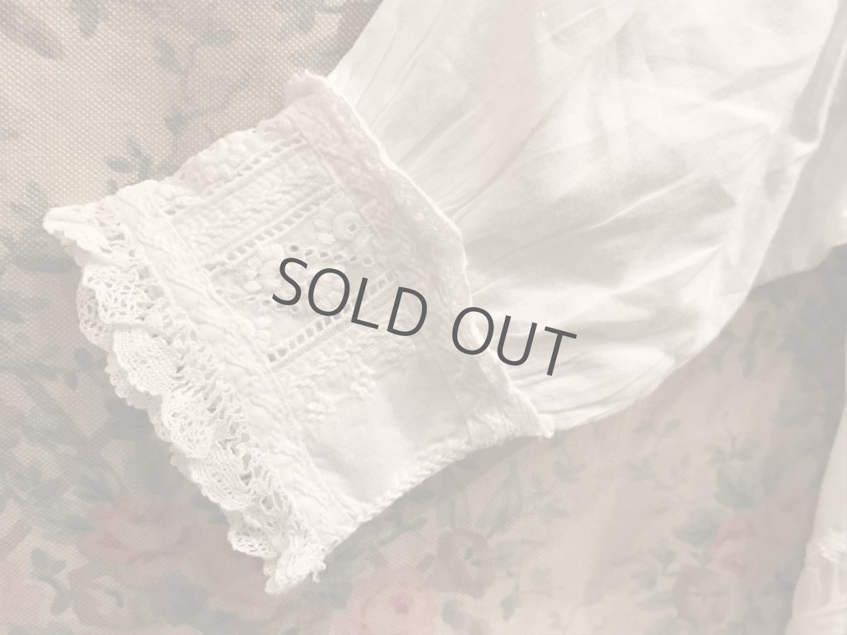 画像5: レースと手刺繍のベビードレス ロング (5)