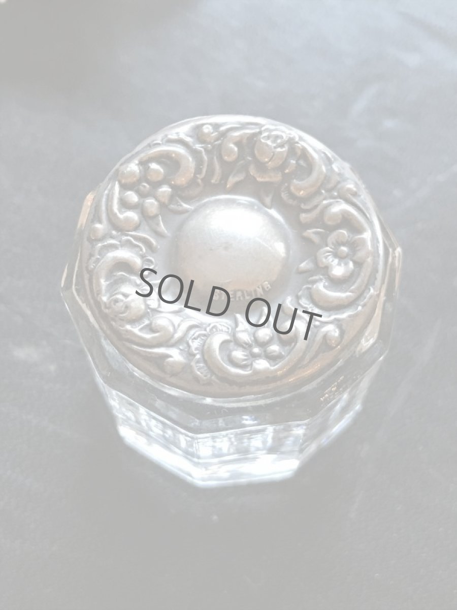 画像2: ガラス/シルバー 蓋つき小物入れ (2)