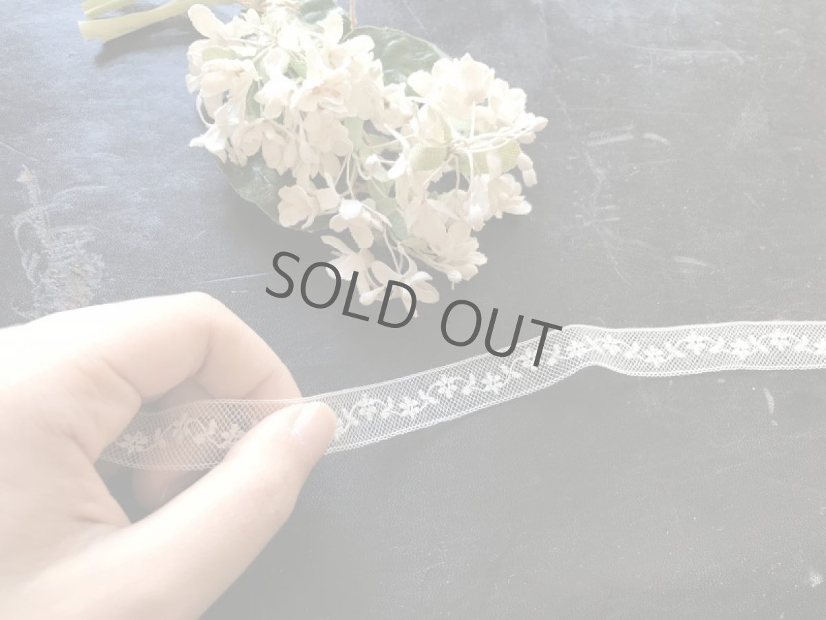 画像2: 手芸用品 レース 幅1.5/生成り/花 (50cm~) (2)