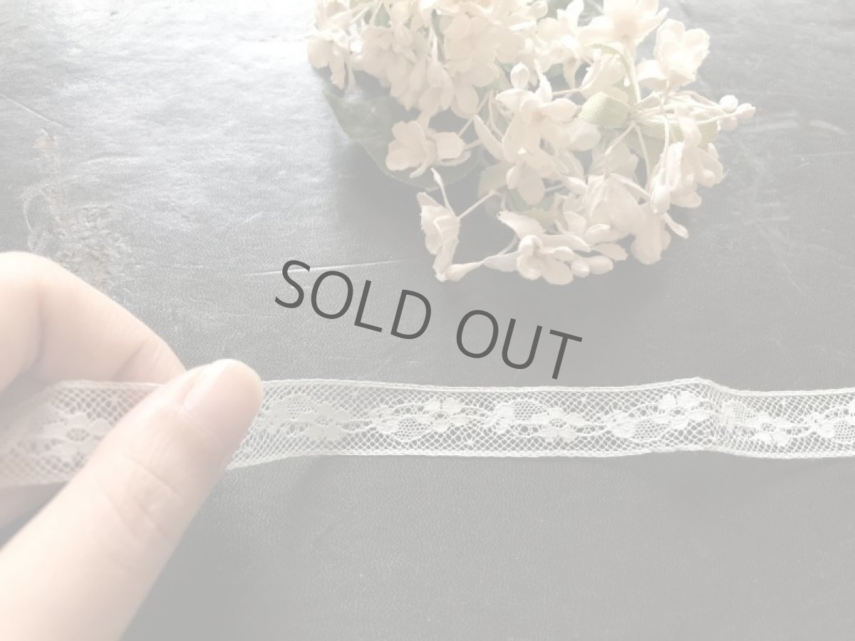 画像2: 手芸用品 レース 幅1.4/ブルー/花 (50cm~) (2)