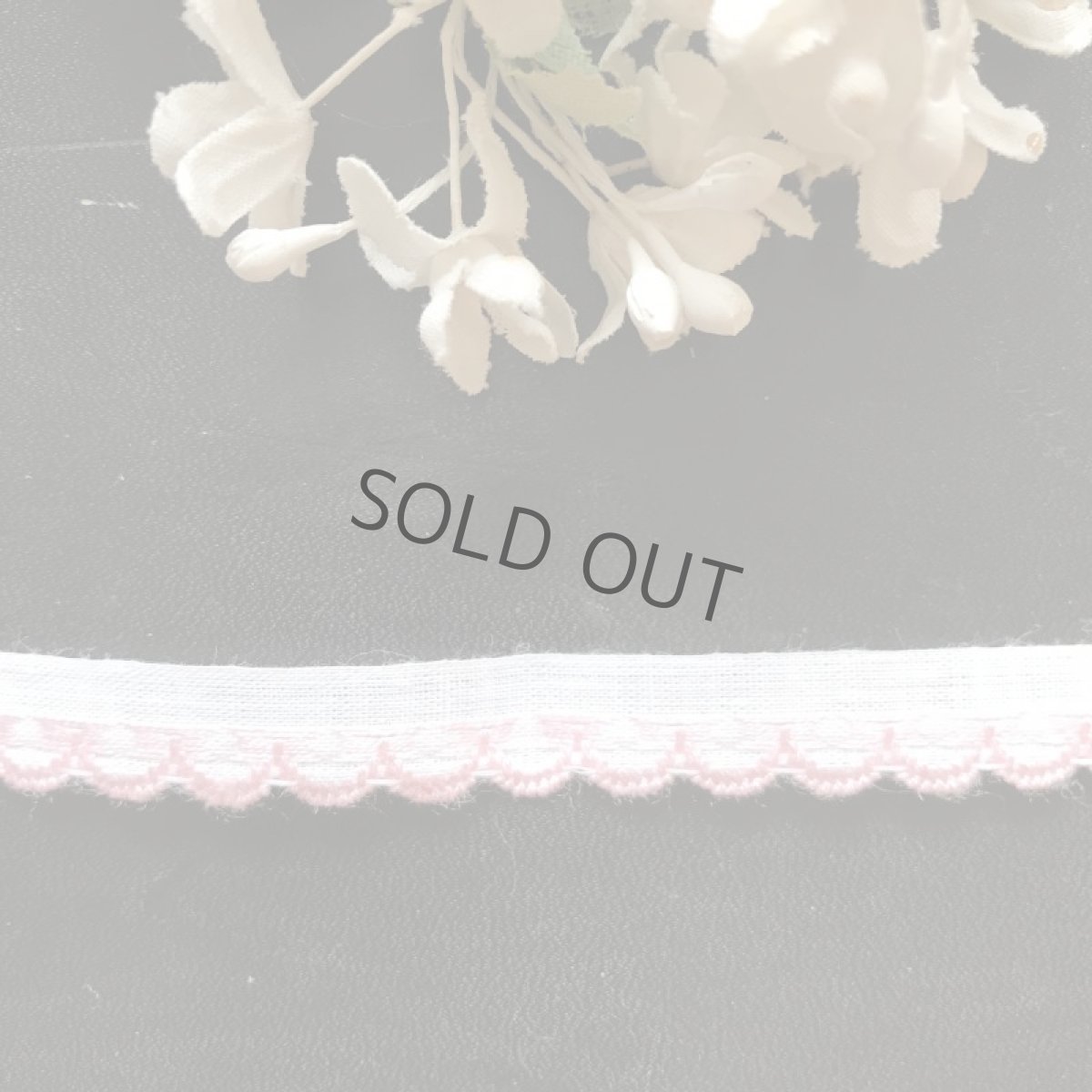 画像2: 手芸用品 ヴィンテージリボン ピンク/スカラップ (50cm〜) (2)