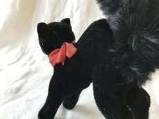 画像4: steiff 黒猫のぬいぐるみ (大) 赤リボン (4)