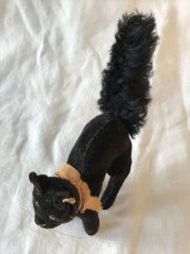 画像8: steiff 黒猫のぬいぐるみ (中) オレンジリボン (8)