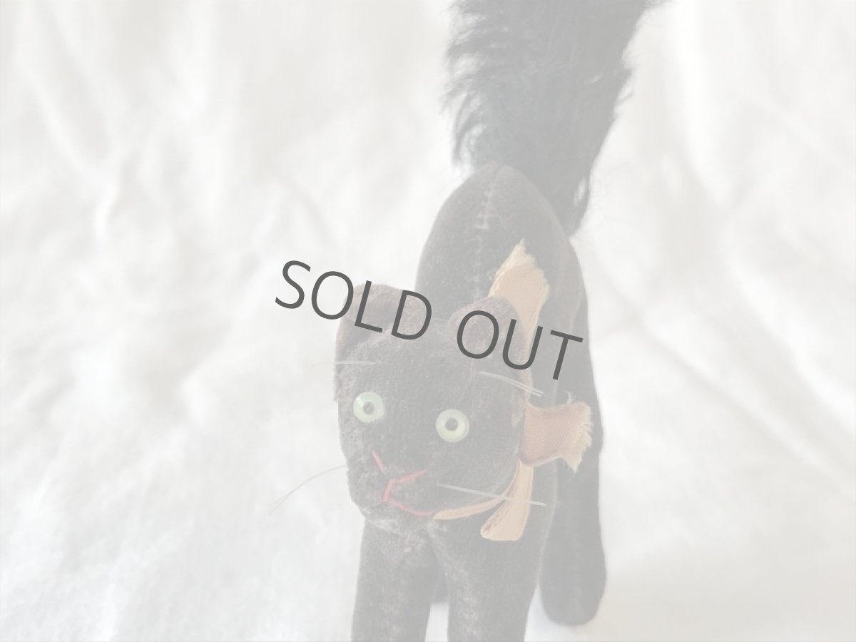 画像7: steiff 黒猫のぬいぐるみ (小) オレンジリボン (7)