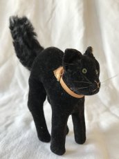 画像3: steiff 黒猫のぬいぐるみ (中) オレンジリボン (3)