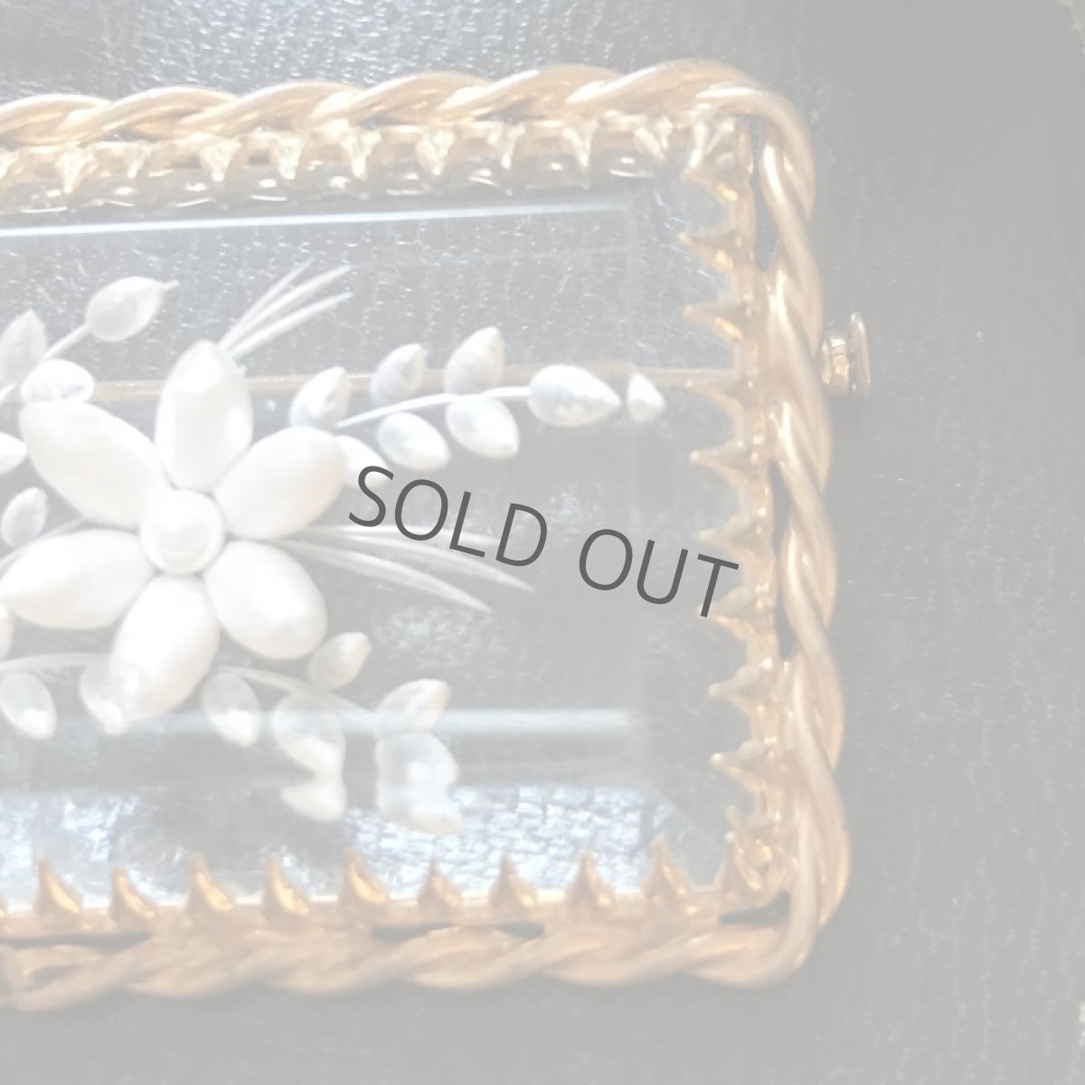 画像3: ルーサイト 花束モチーフのブローチ/四角 (3)