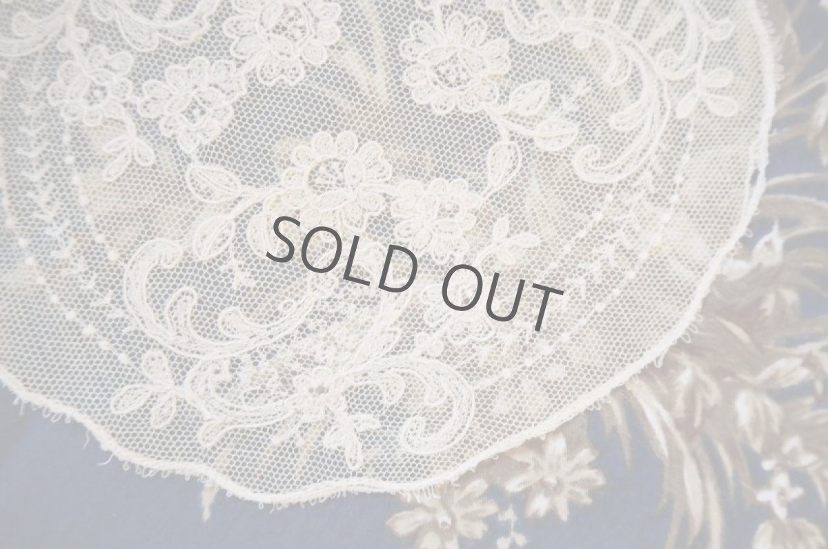 画像3: チュールレース/機械刺繍のドイリー (3)