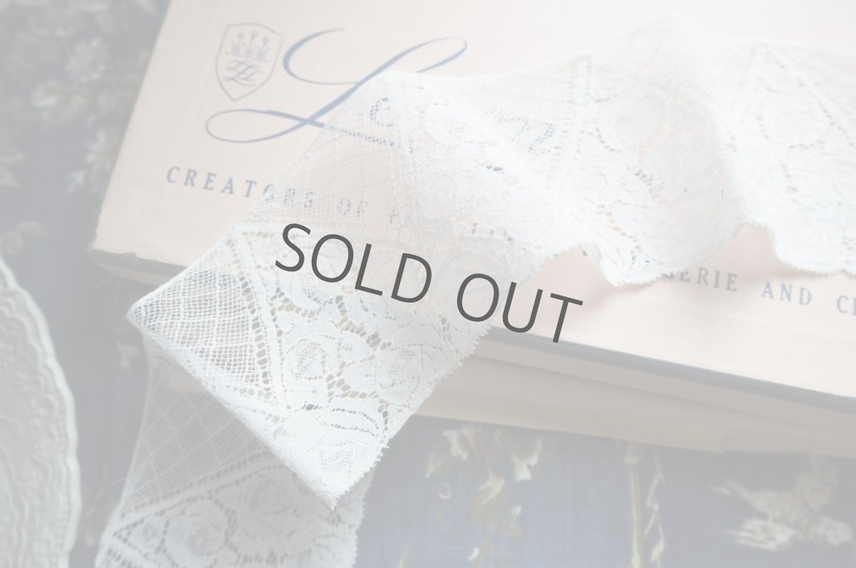 画像6: 薔薇柄幅広レース/巾7cm(86cm) (6)