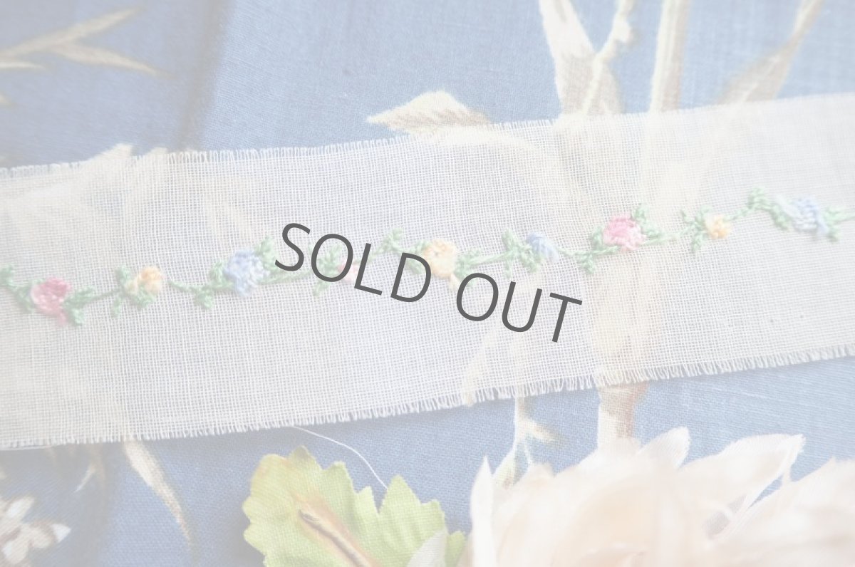 画像3: 花刺繍のリボンパーツ(10cm~) (3)