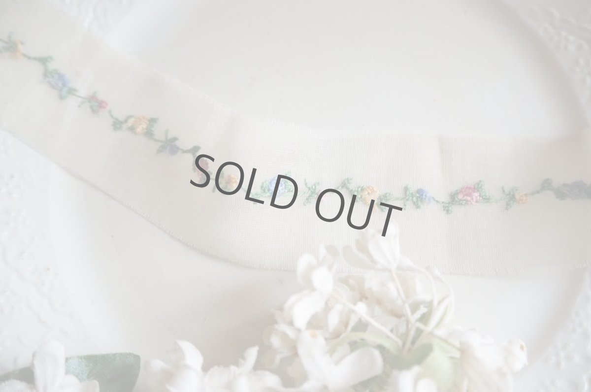 画像5: 花刺繍のリボンパーツ(10cm~) (5)