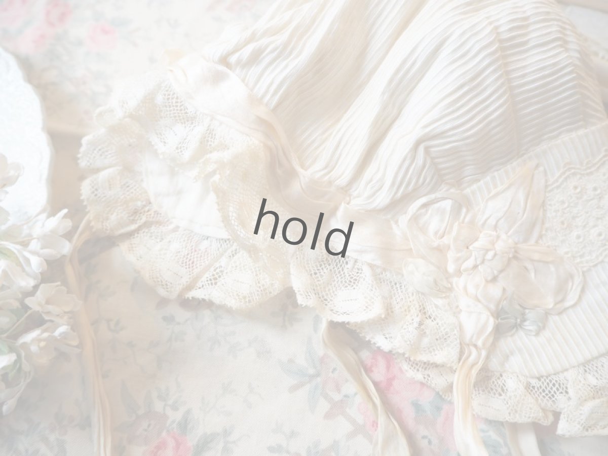 画像9: シルクリボンの付いたベビーボネ (9)