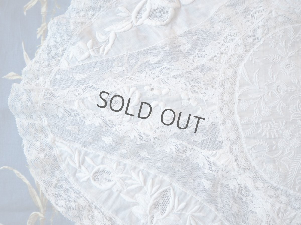 画像3: 手仕事ノルマンディー刺繍ドイリー／楕円 (3)