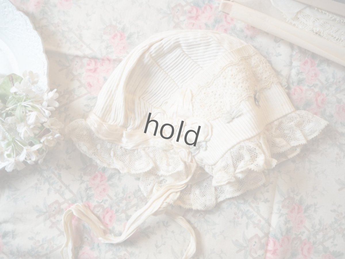 画像2: シルクリボンの付いたベビーボネ (2)