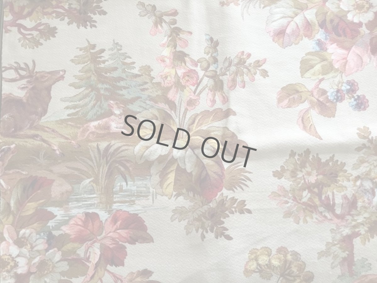 画像5: フランス古布鹿と猟犬&花柄/1900年初期 (5)