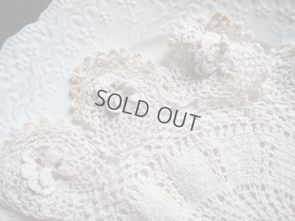 画像7: 手仕事クロシェ立体のお花模様ドイリーA (7)