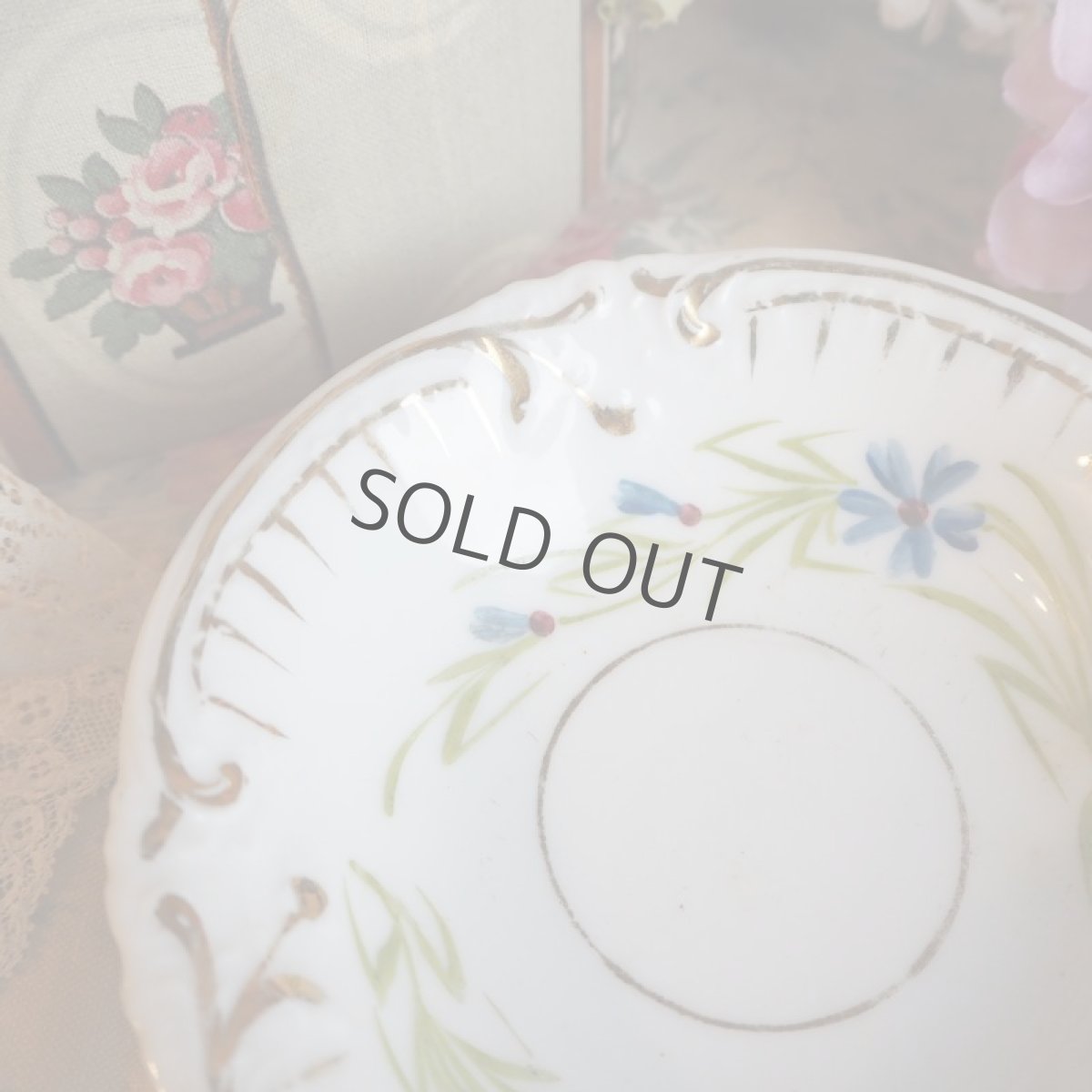 画像3: 手描きの花陶器の小皿／おままごと／ドール用 (3)