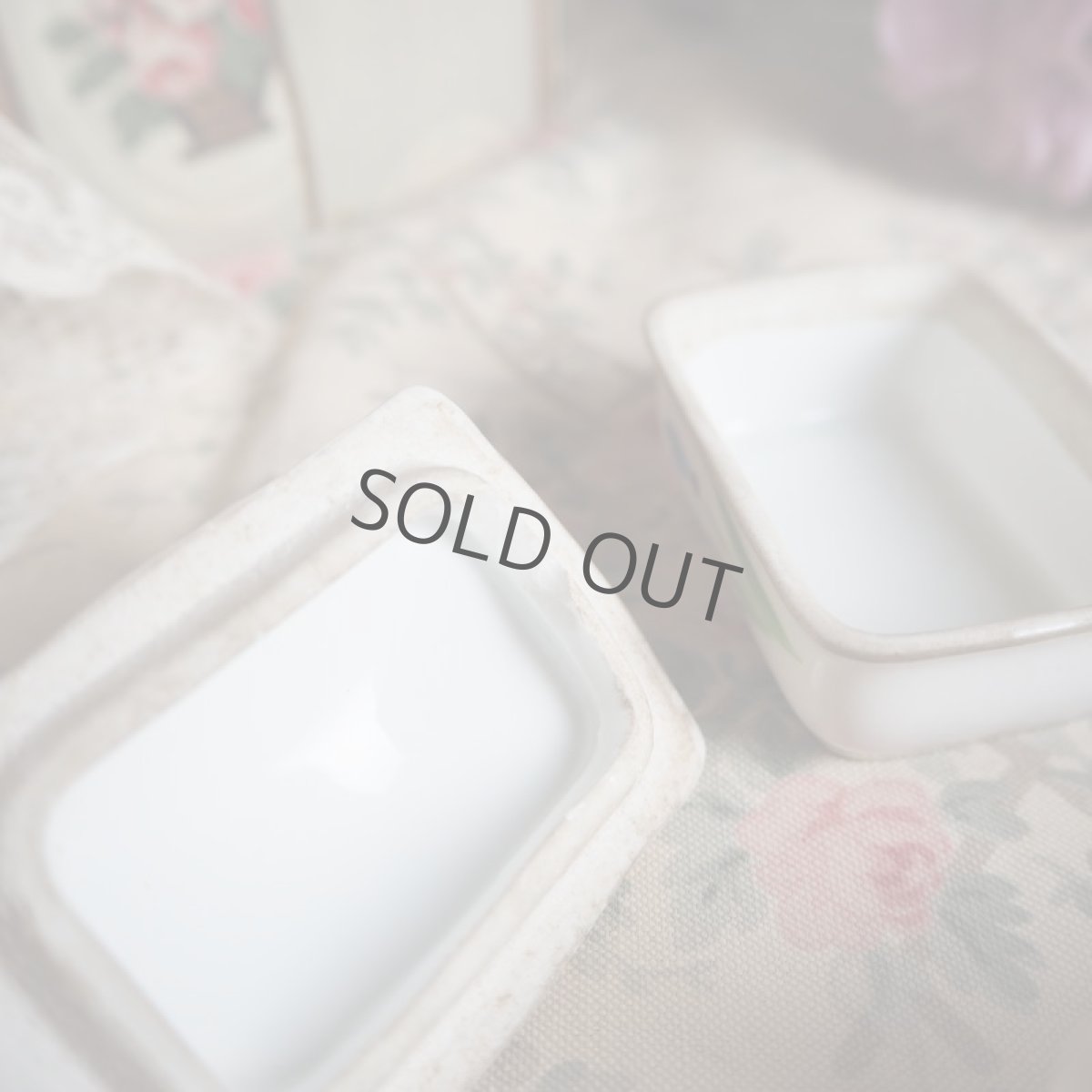 画像6: 手描きの花陶器の小さな蓋付小物入れおままごと／ドール用 (6)