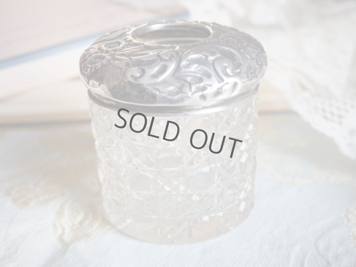 画像5: シルバー刻印ガラスのハットピン入れ/1901年イギリス (5)