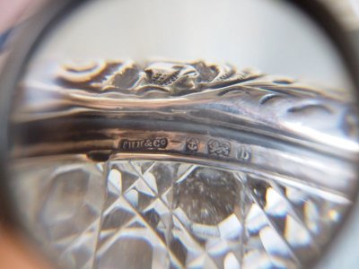 画像3: シルバー刻印ガラスのハットピン入れ/1901年イギリス