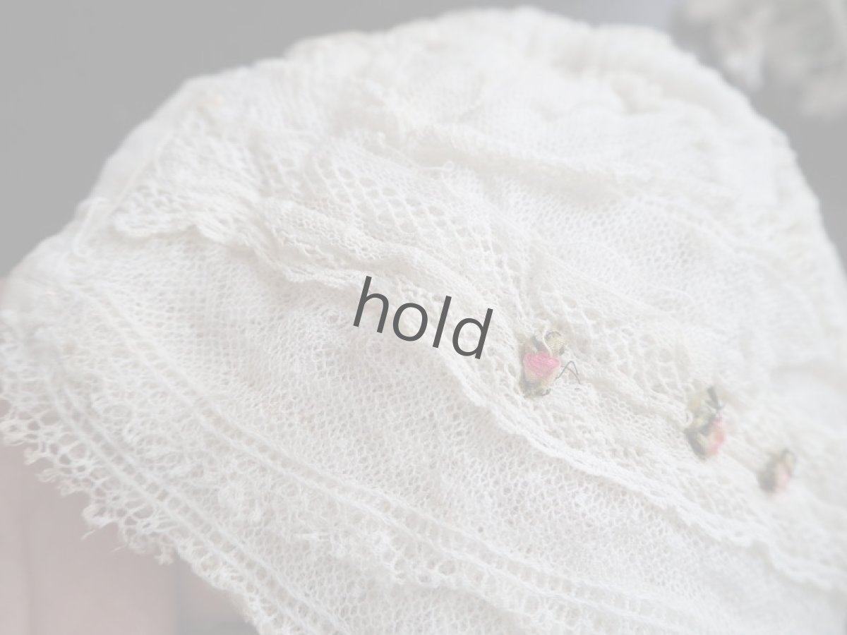 画像8: レースベビーボネ／ロココ小花 (8)