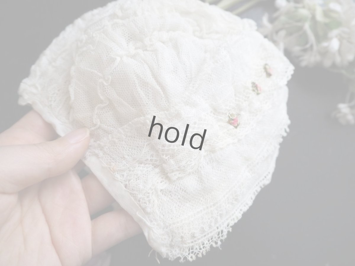 画像6: レースベビーボネ／ロココ小花 (6)