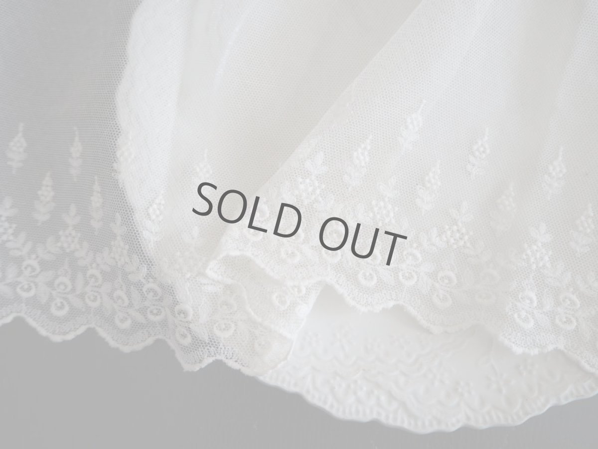 画像8: チュール刺繍ブドウ柄レース/端切れ (8)