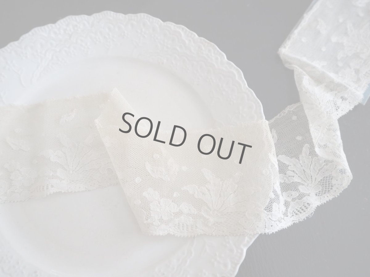 画像4: 繊細なアップリケ模様レース/巾6.5×88cm (4)