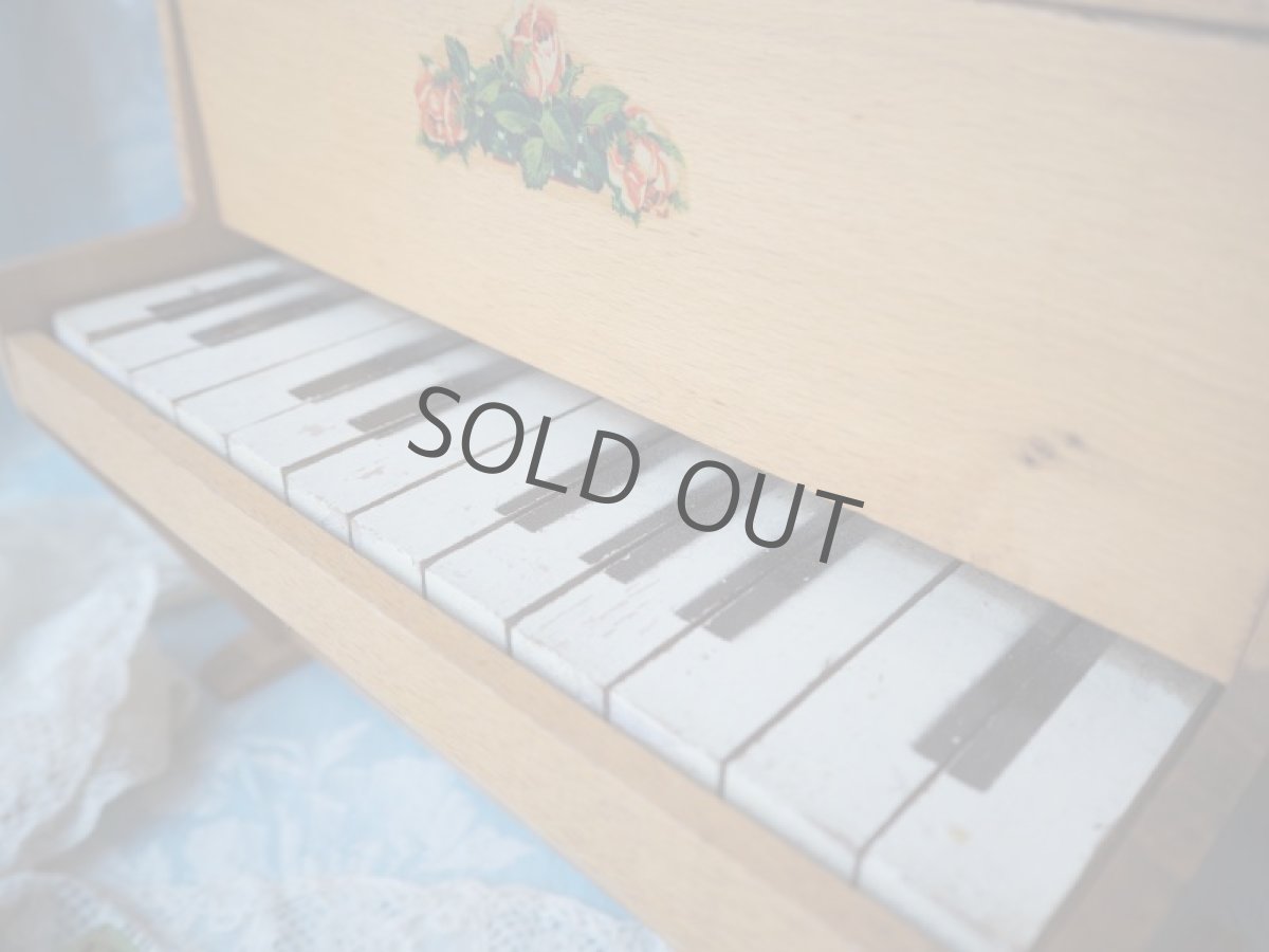 画像7: 花のデカール付き木製トイピアノ/音が鳴ります。 (7)