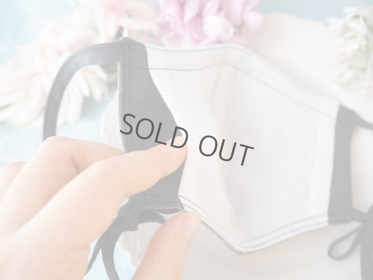 画像5: ロゼッティ布マスク/blackリボン/Rosetta Grotti (5)