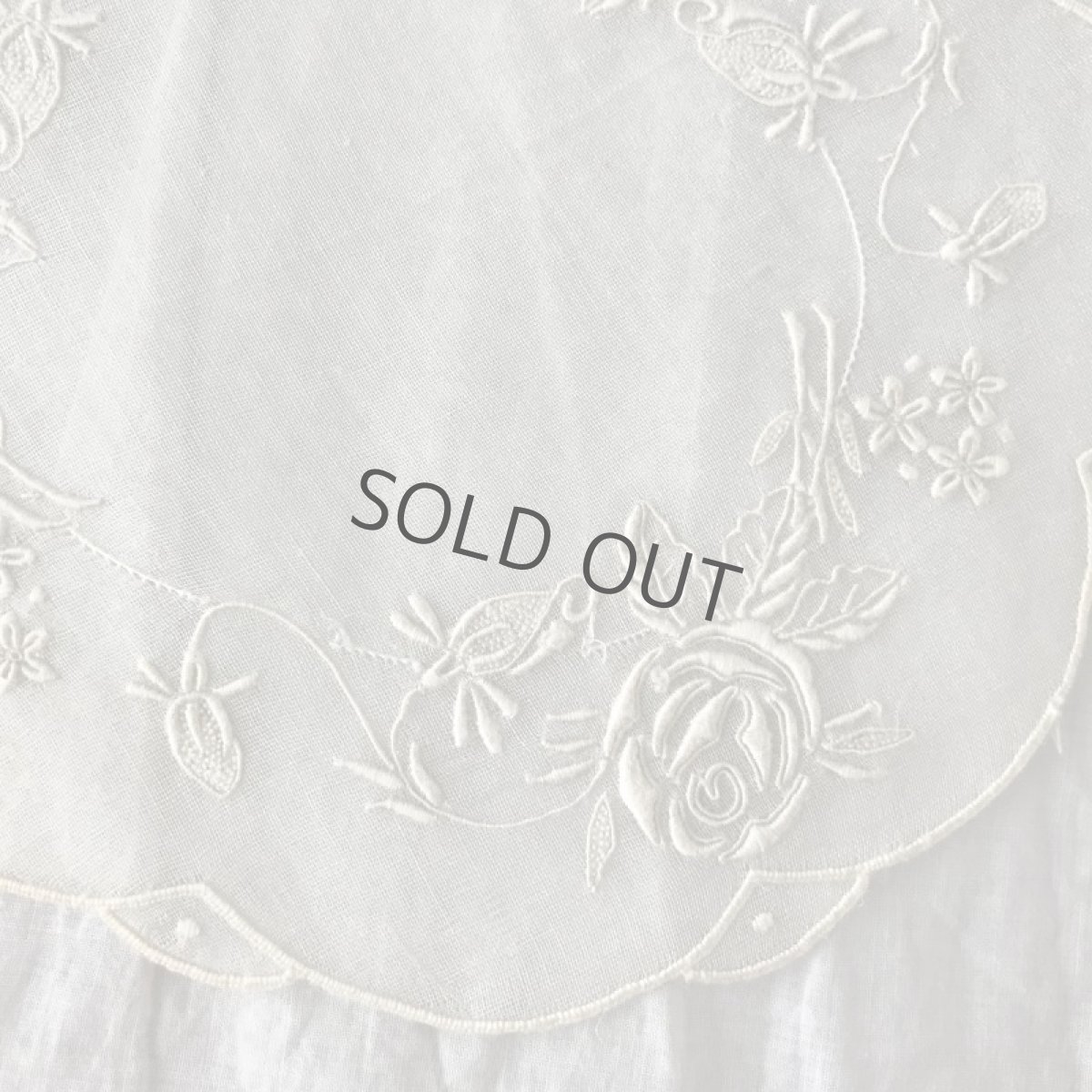 画像5: 薔薇の刺繍オーガンジーレースのドイリー (5)