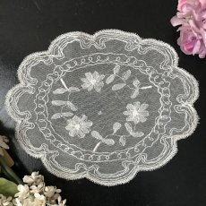 画像12: チュールレース花刺繍のドイリー (12)