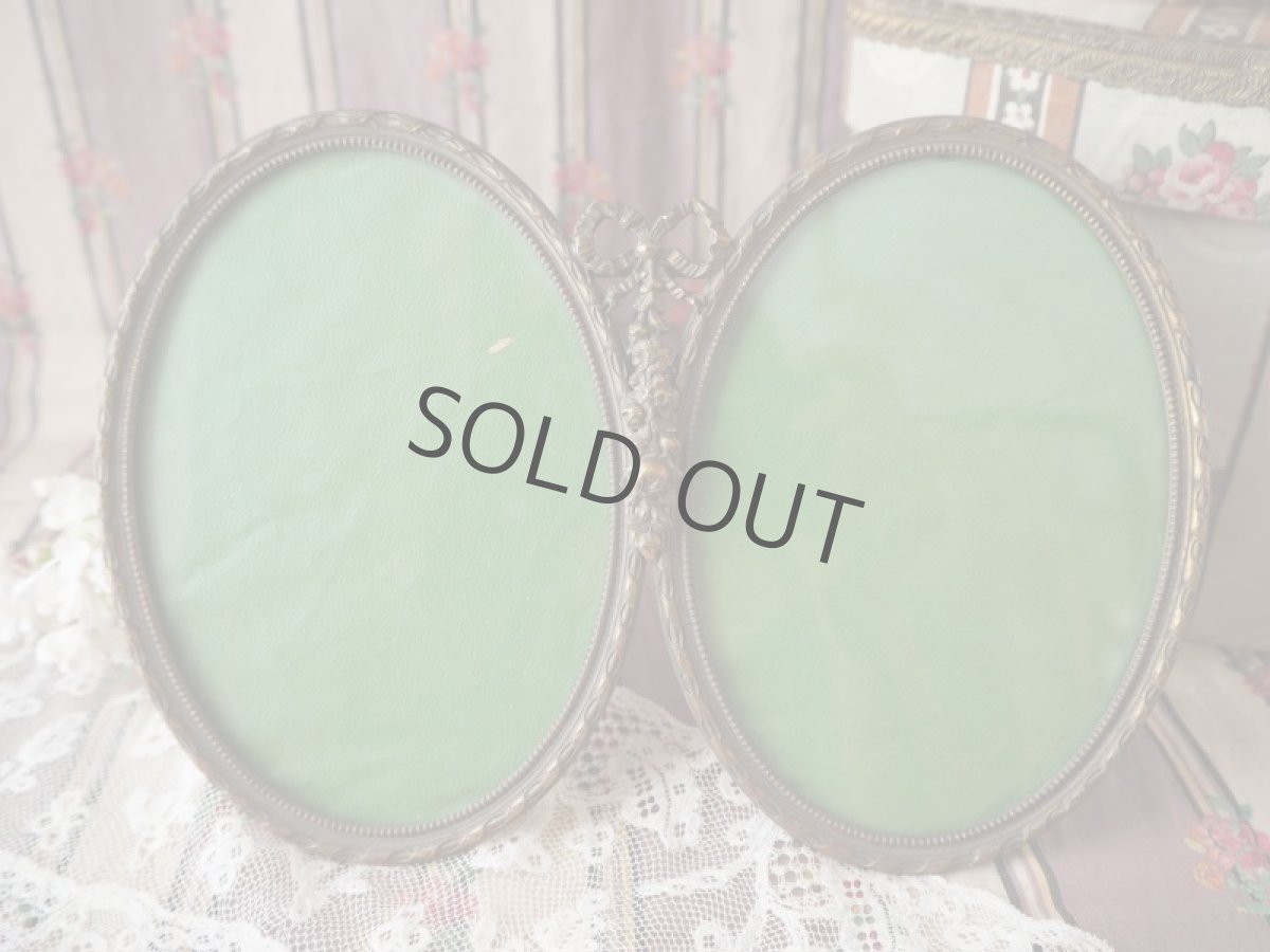 画像3: 花とリボンモチーフ写真立て／ペア楕円 (3)