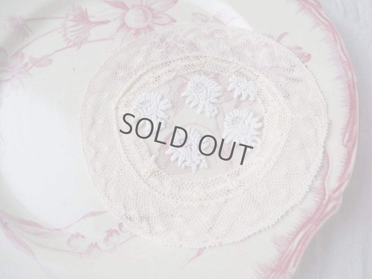 画像5: 手仕事刺繍パッチワークドイリー (5)